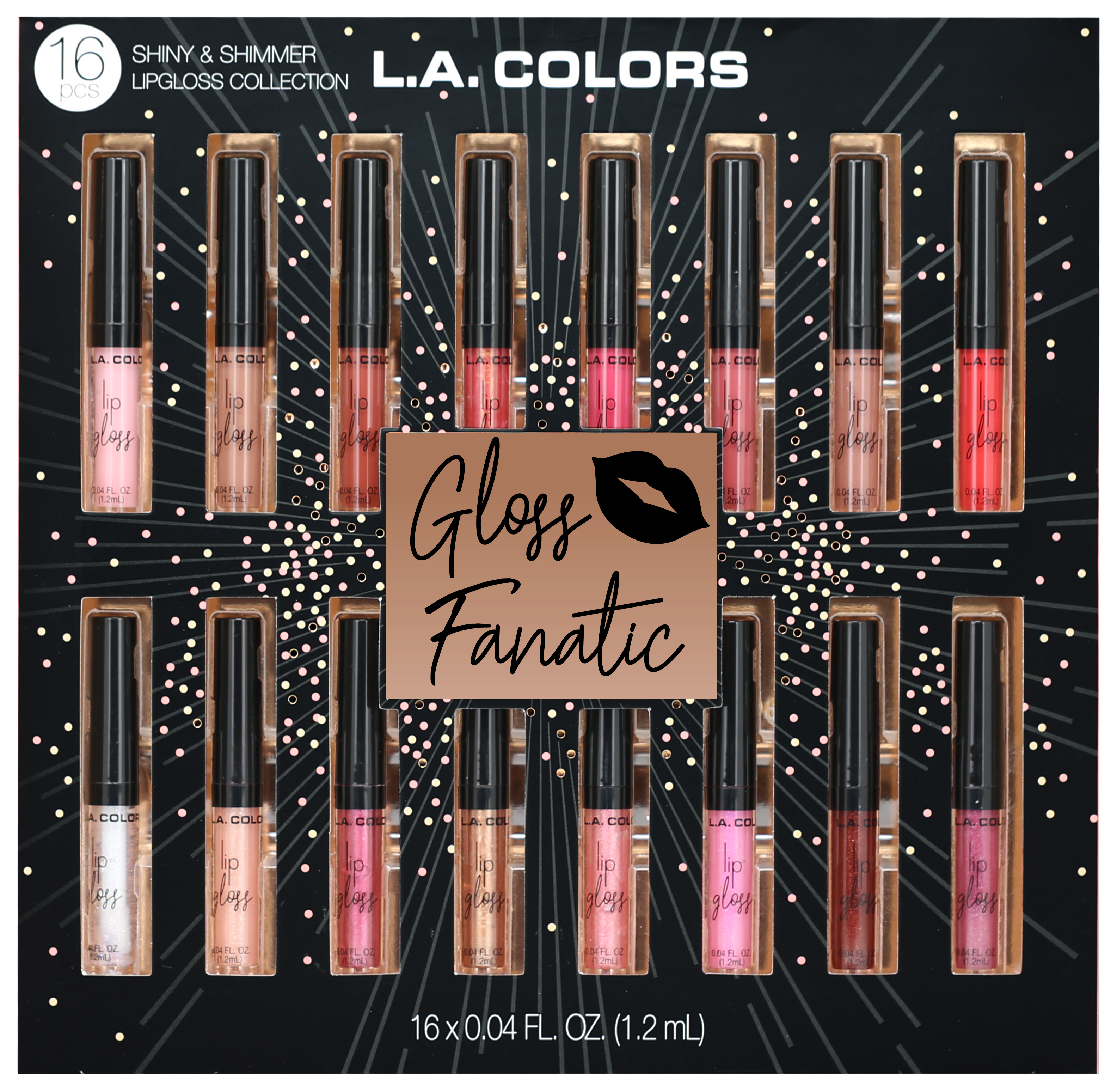 16-Piece L.A. COLORS Cosmetics Holiday Gloss Fanatic Lipgloss Collection Gift Set $7.14 + F/S w/ Walmart+ or on $35+