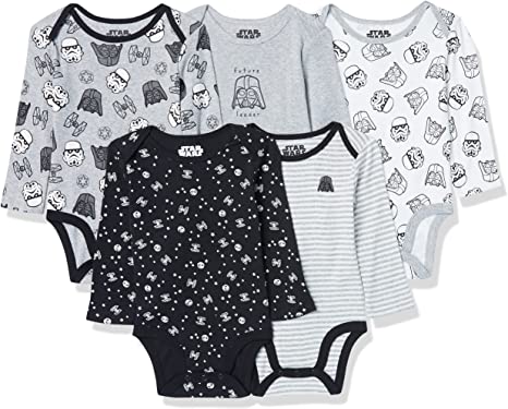 5-Pack Disney Baby Boys' Long-Sleeve Bodysuits: Star Wars The Child (preemie) $6.95, Toy Story Play Nice (preemie) $7.42 & More + Free Shipping w/ Prime or on ordes $25+