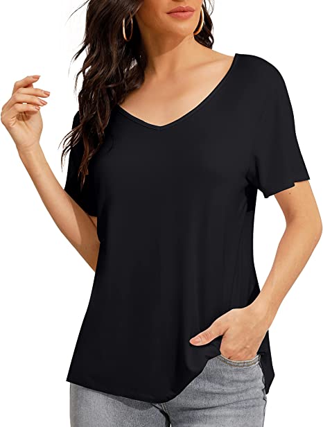 Ewedoos Women's Cooling V-Neck Ultra Soft T-Shirt: Straps Black (size s - xxl) $5.99, Straps Candy (size s - xl) $5.99 + Free Shipping w/ Prime or on orders $25+