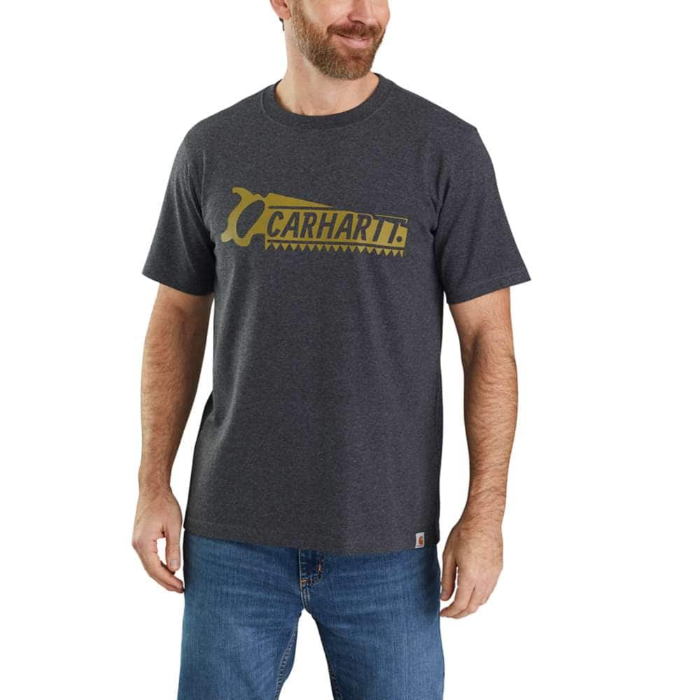 Carhartt Men's Relaxed Fit Heavyweight Short-Sleeve Saw Graphic T-Shirt (select colors) $10, Carhartt Men's or Women's Sweatshirt $25, More + Free Shipping