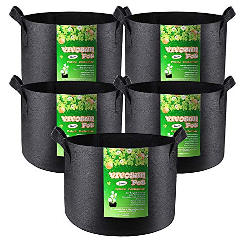 5-Pack Vivosun Heavy-Duty Nonwoven Fabric Plant Grow Bags w/ Handles (black) $12.34 + Free Shipping w/ Prime or on orders $25+