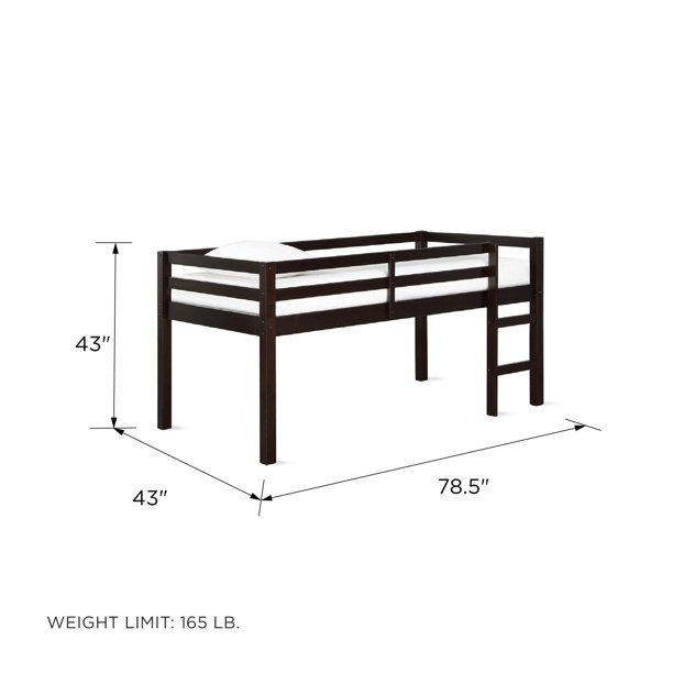 DHP Junior Benson Wooden Twin Loft Bed: Gray or White $115, Espresso $120 + Free Shipping