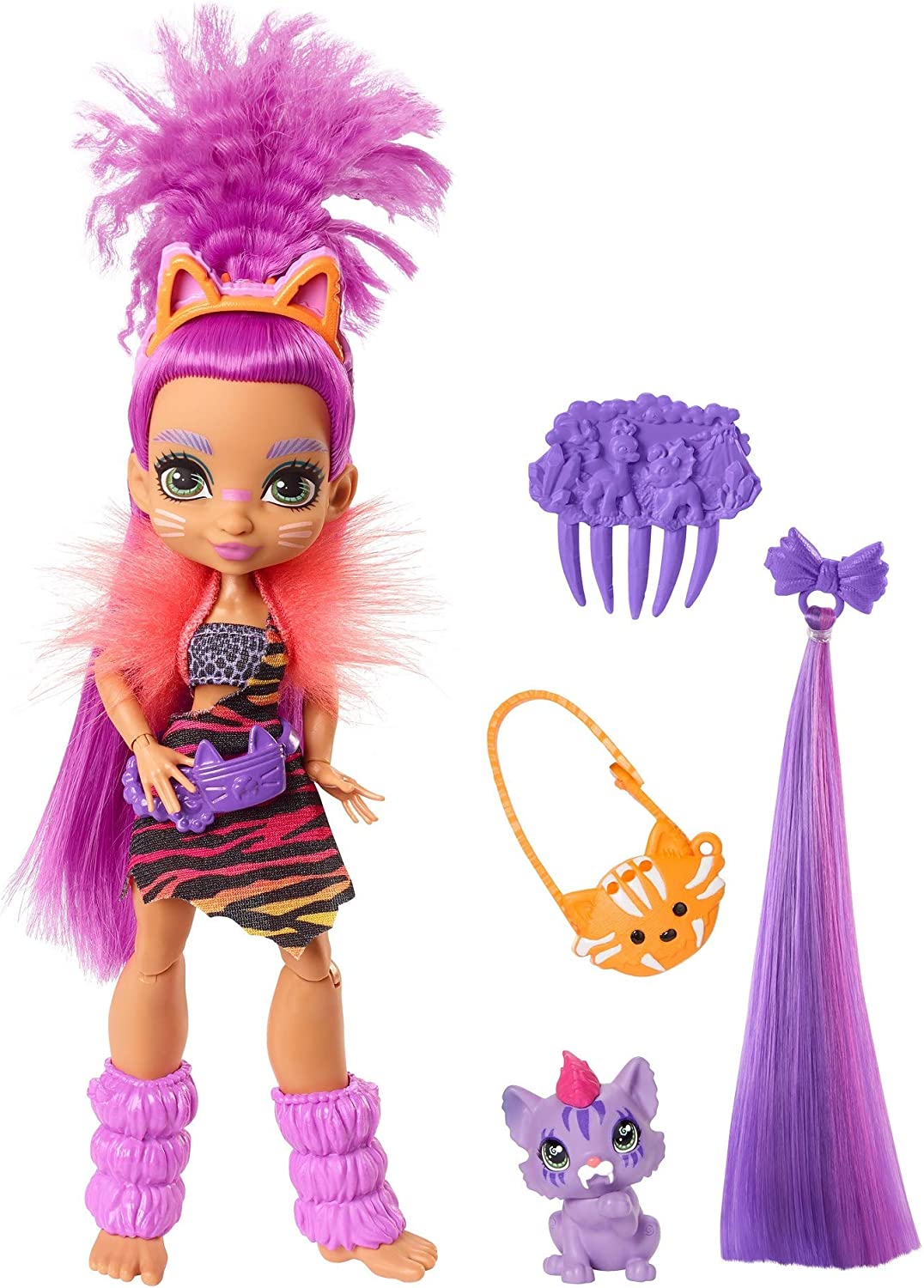 Mattel Cave Club Roaralai Prehistoric Fashion Doll w/ Dinosaur Pet & Accessories (purple hair) $5 + Free Shipping w/ Prime or on orders $25+