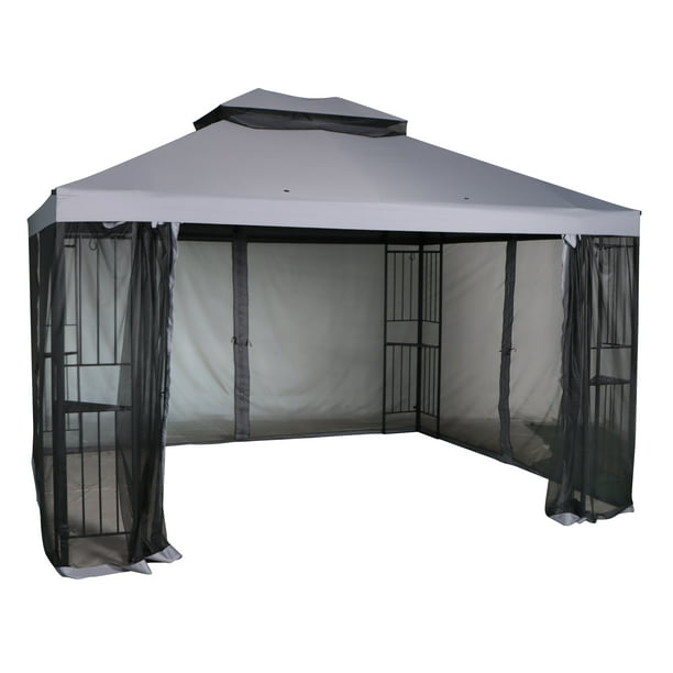10' x 12' Mainstays Outdoor Soft Top Gazebo w/ Mosquito Netting (gray