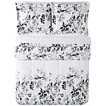 3-Piece Pem America Black &amp; White Floral-Print Comforter Set (Full/Queen) $11.96 or less w/ SD Cashback + Free Store Pickup at Macys or FS on $25+