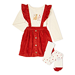 3-Piece Wonder Nation Girls' Baby/Toddler Pinafore Set (various) $8, 3-Piece Kyle &amp; Deena Baby Girls' Quilted Vest Set (3 colors) $7 &amp; More + F/S w/ Walmart+ or on $35+