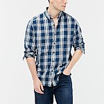 J. Crew Factory: Women's Eyelet Puff-Sleeve Top $5.30, Men's Plaid Twill Shirt $6.40 &amp; More + $5 Flat-Rate S/H