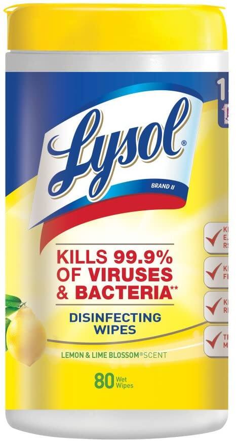 80-Count Lysol Disinfecting Wipes (Lemon & Lime Blossom) $3.66 + Free Shipping w/ Prime or on orders over $25
