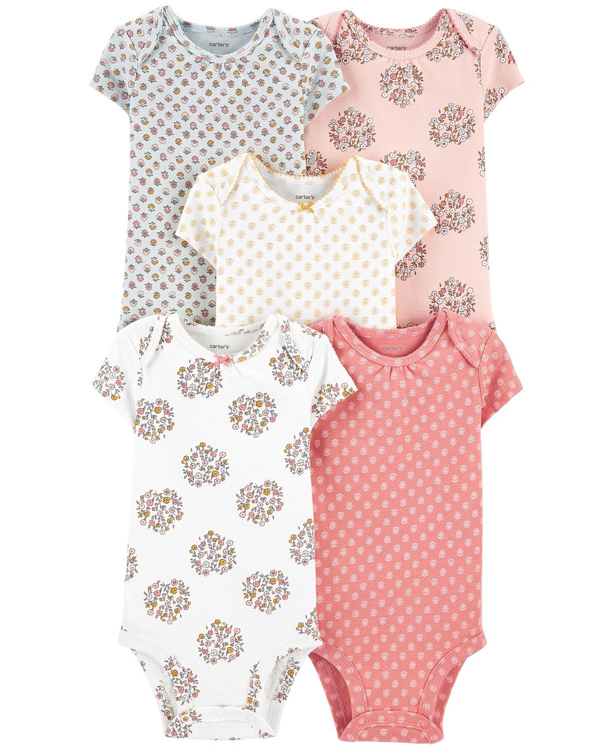 5-Pack Carter's Baby Girls' & Boys' Cotton Bodysuits (various styles) $7.35 (after text code) + 6% Slickdeals Cashback (PC Req-d) + Free Store Pickup at Macys or FS on $25+