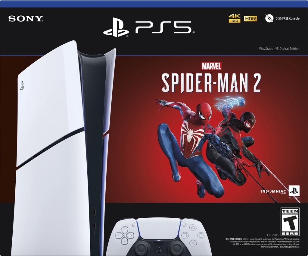 Sony Interactive Entertainment PlayStation 5 Slim Console Digital Edition – Marvel's Spider-Man 2 Bundle (Full Game Download Included) White 1000039790 - $399.99