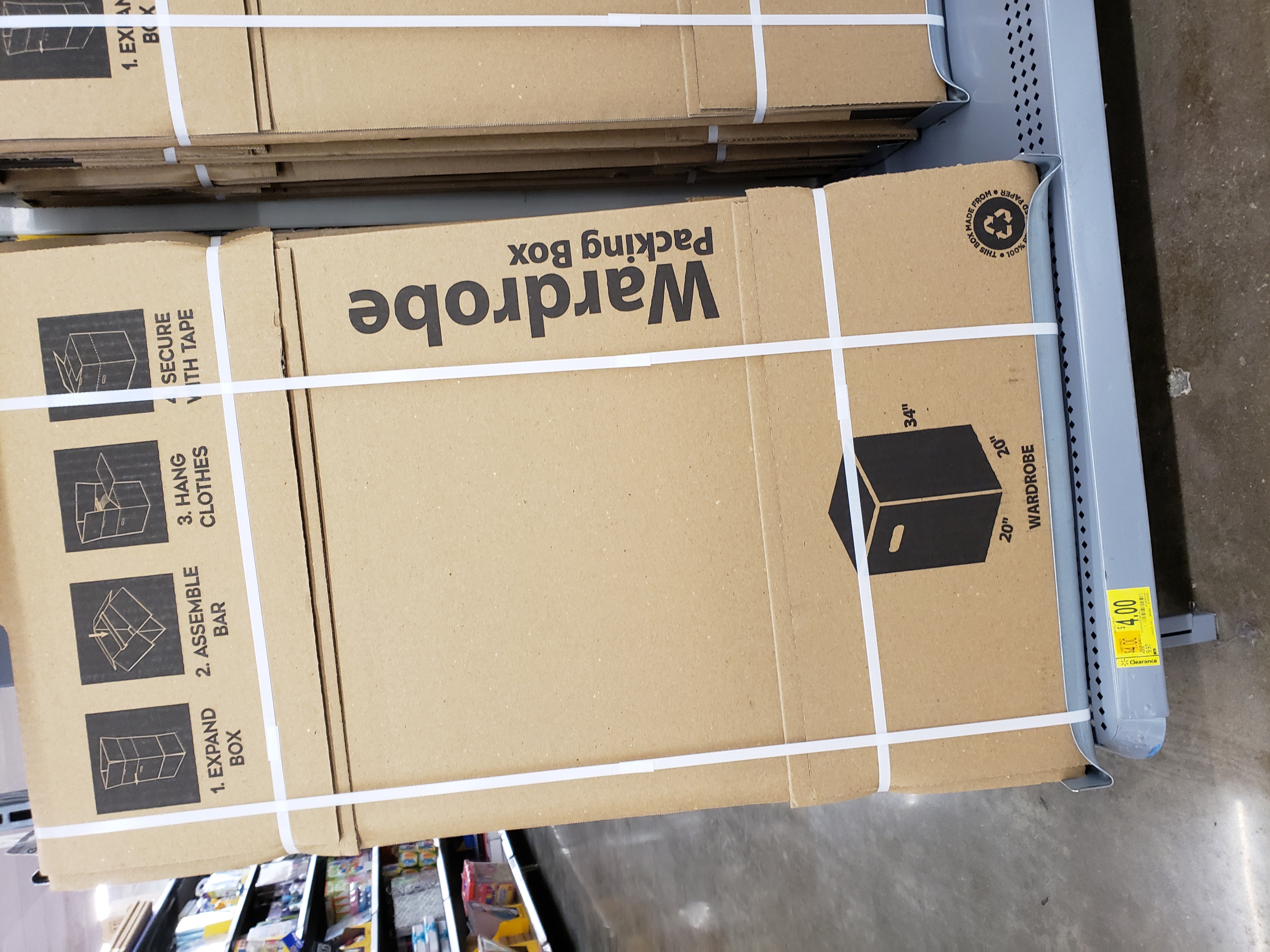 $4 wardrobe moving boxes at Walmart B&M YMMV - Slickdeals.net