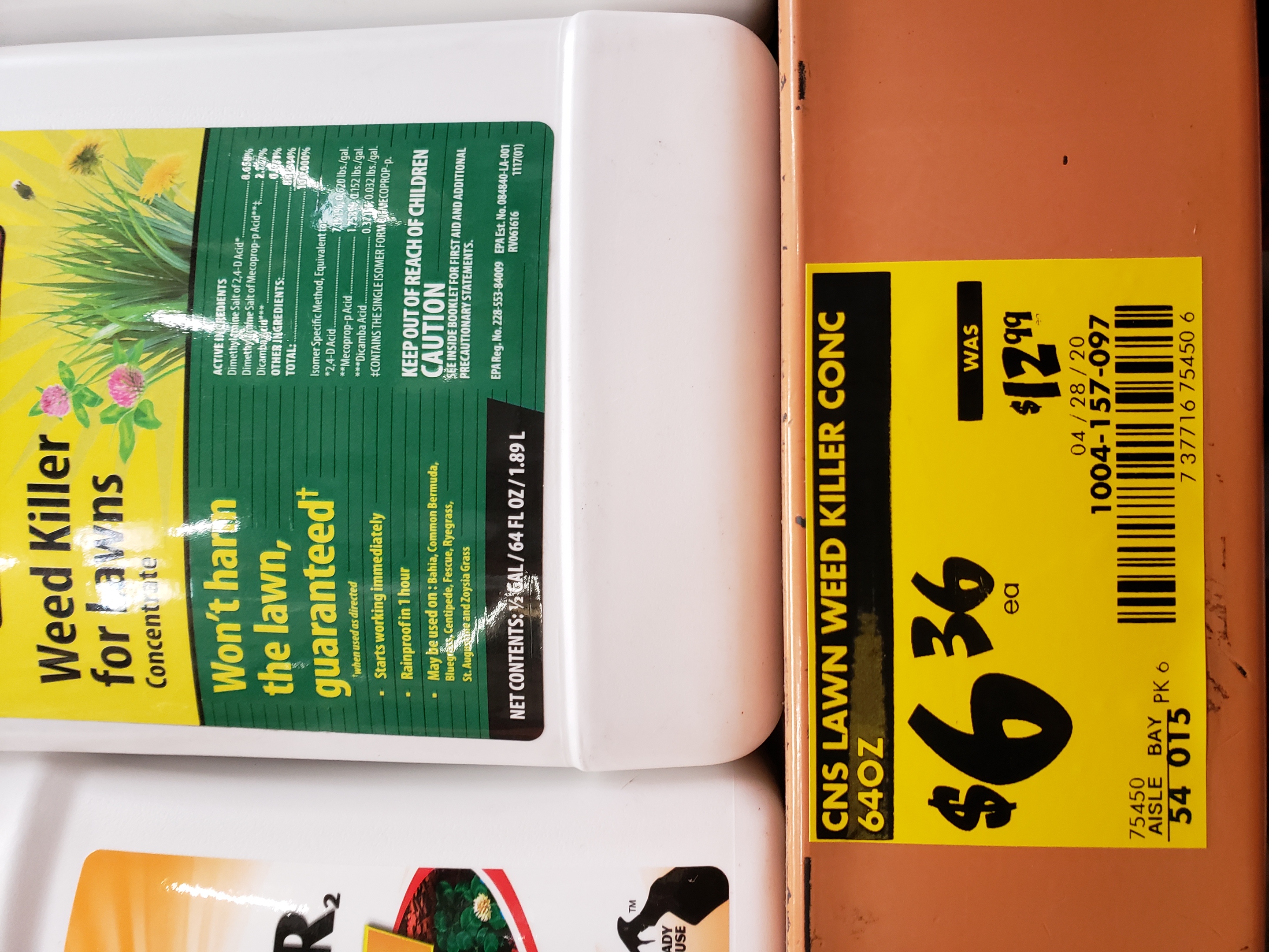Ymmv B M Only Compare N Save 64 Oz Weed Killer For Lawns Concentrate Liquid Herbicide For 6 36
