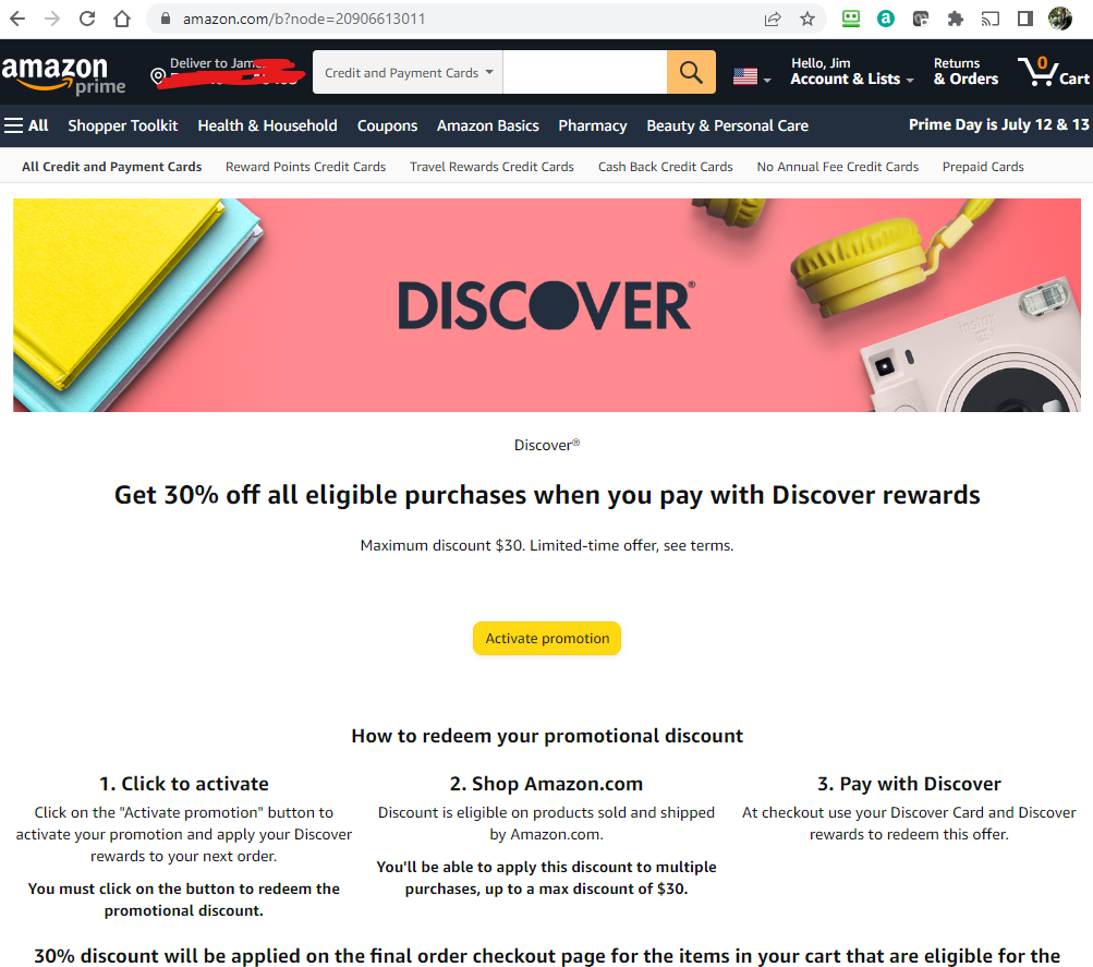 Amazon: Select Discover Cardholders: Pay w/ Cashback Bonus ...