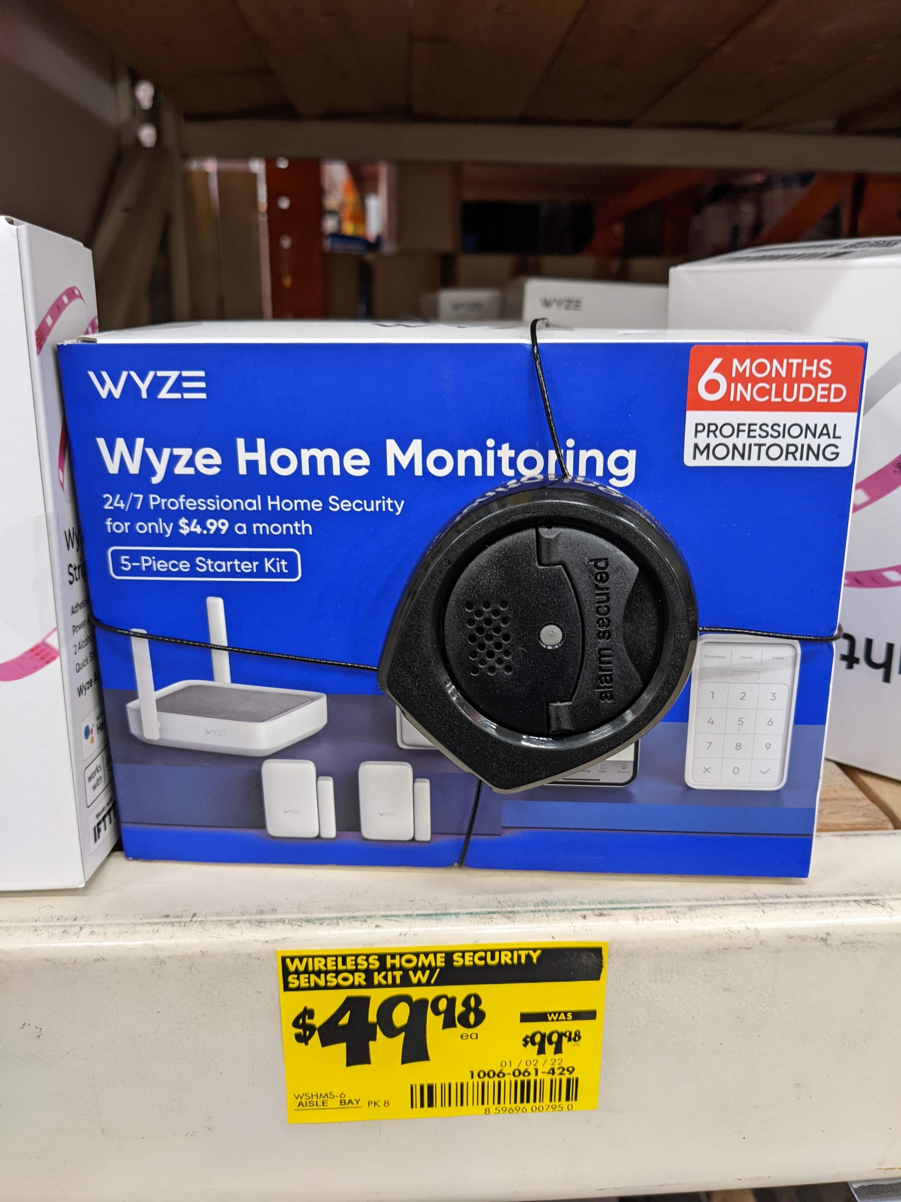 YMMV--WYZE Wireless Home Security Sensor Kit with Hub, Keypad, Motion, Entry Sensors, and 6 Mo. of 24/7 Professional Monitoring-WSHMS-6M - $49.98