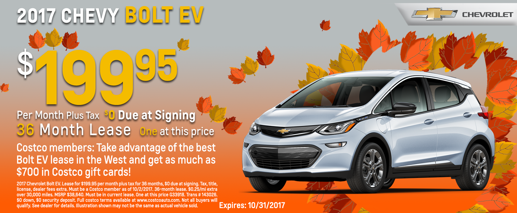 2017 Chevy Bolt Ev North Cal Lease 10k 36 Mo 200 Per Month See Deal