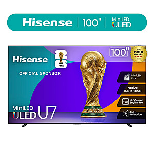 Hisense - 100" Class U7 Series MiniLED QLED UHD 4K Smart Google TV (2025) + Free Shipping 2,150.99 - Walmart $2150.99