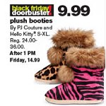 Stage Stores Black Friday: Women's Plush Booties from PJ Conture and Hello Kitty $9.99