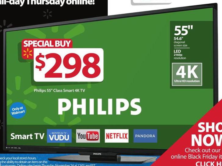 Walmart Black Friday: 55&quot; Philips Smart 4K HDTV for $298.00 - wcy.wat.edu.pl