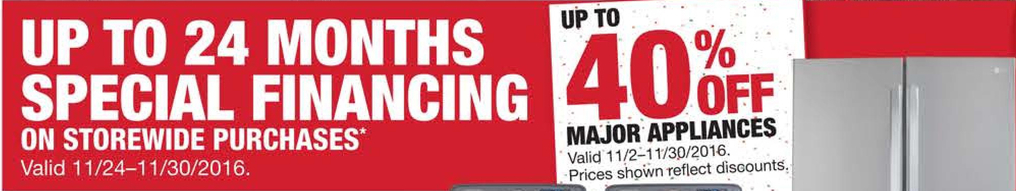 Home Depot Black Friday: Up to 24 Months Special Financing on Storewide Purchases - Home Depot ...