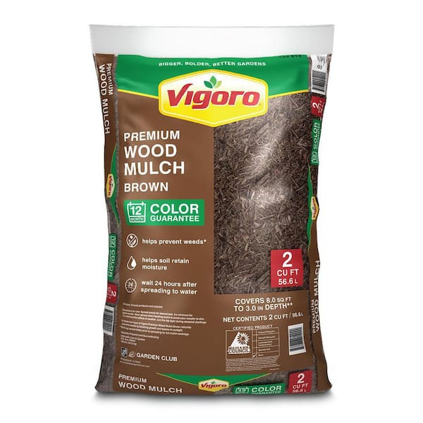 Home Depot - Vigoro 2 cu. ft. Bagged Premium Wood Mulch / Black, Red or Brown  $2.47