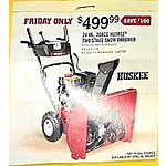 Tractor Supply Co Black Friday: 24-In. 208cc Huskee Two Stage Snow Thrower for $499.99