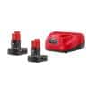 (Hackable) Milwaukee M12 12-Volt Lithium-Ion Starter Kit with Two 6.0 Ah Battery Packs and Charger 48-59-2462 - $199