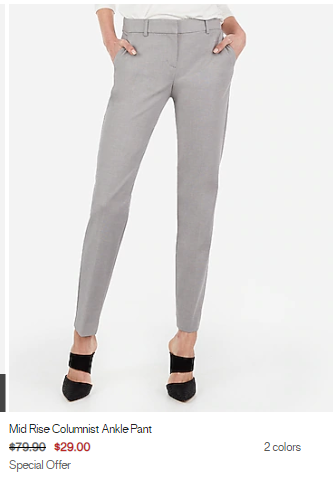 Express: Womens Dress Pants $29. Select Styles | Expires on 1/22