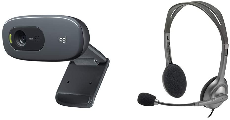 Logitech C270 Webcam With Logitech Stereo Headset H111 26 48