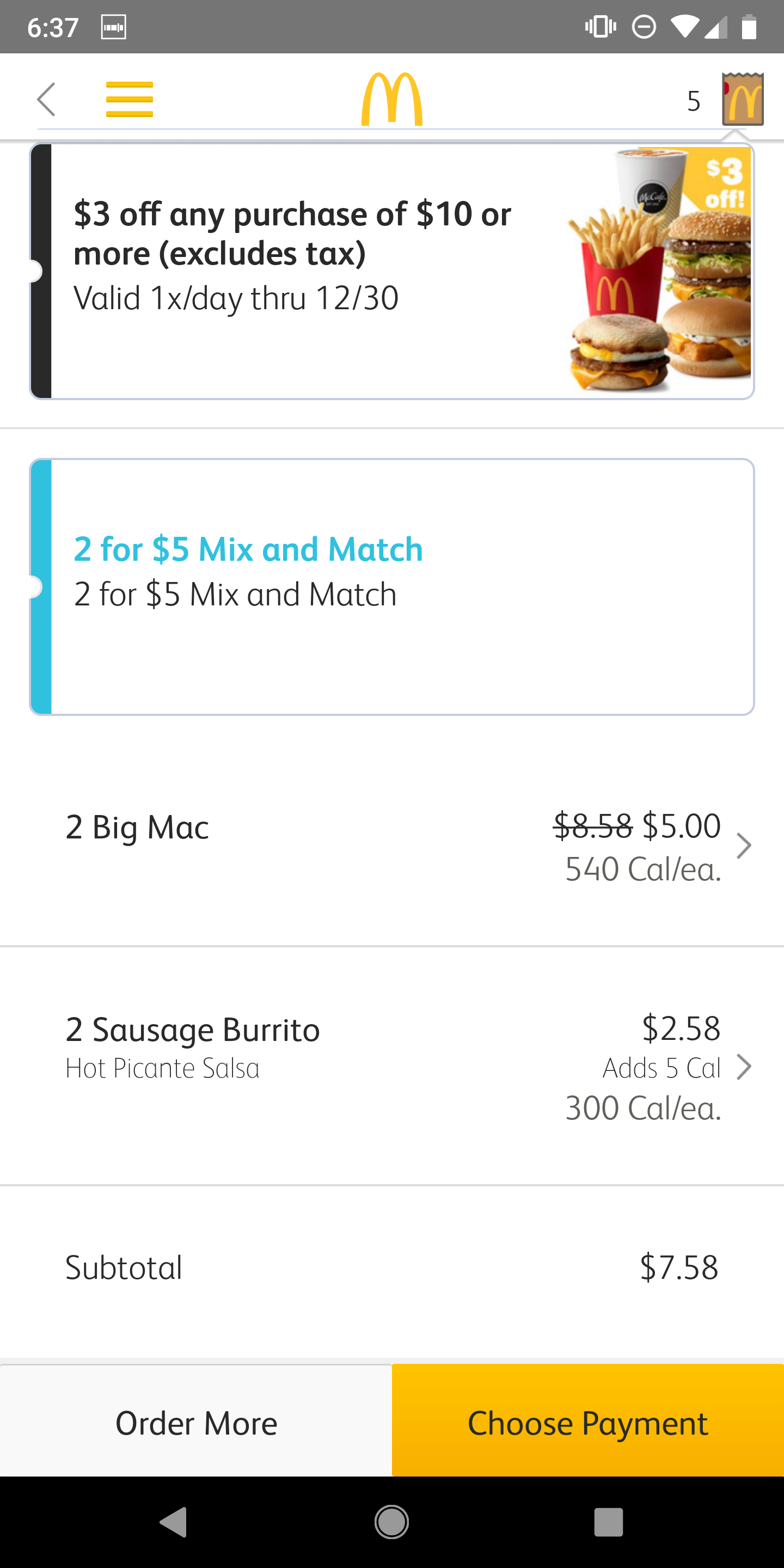 2 For 5 Big Mac