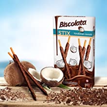 Biscolata Stix Biscuit Snacks Coated with Milk Chocolate - (9 Pack) (Coconut) $11.86