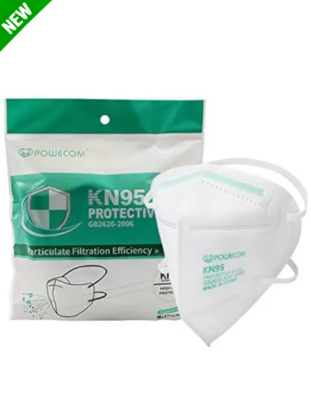 Powecom KN95 Face Masks, Adult, One Size, White, Pack Of 10 Masks $5.00 at Office Depot