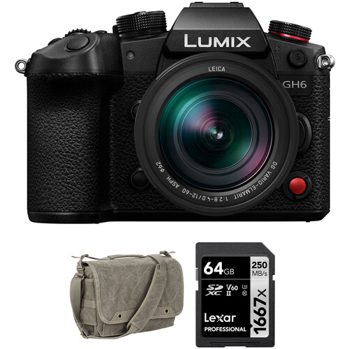 Panasonic Lumix GH6 Mirrorless Camera with 12-60mm Lens and Bag Kit $1997.99