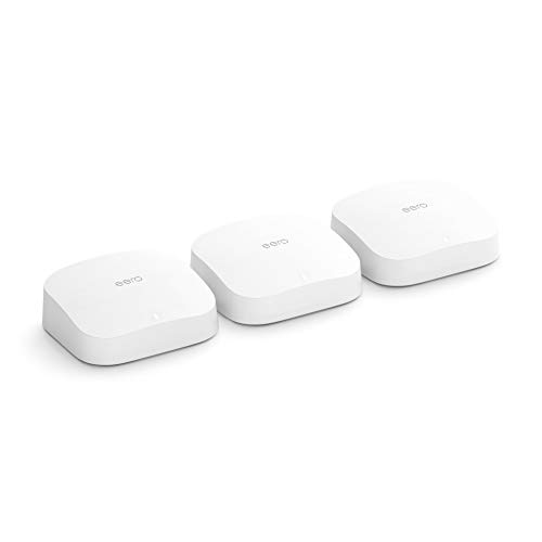 $449 Amazon eero Pro 6 tri-band mesh Wi-Fi 6 system with built-in Zigbee smart home hub (3-pack)