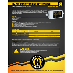 Spartan Power SpartanStart Soft Starter for RV Air Conditioners