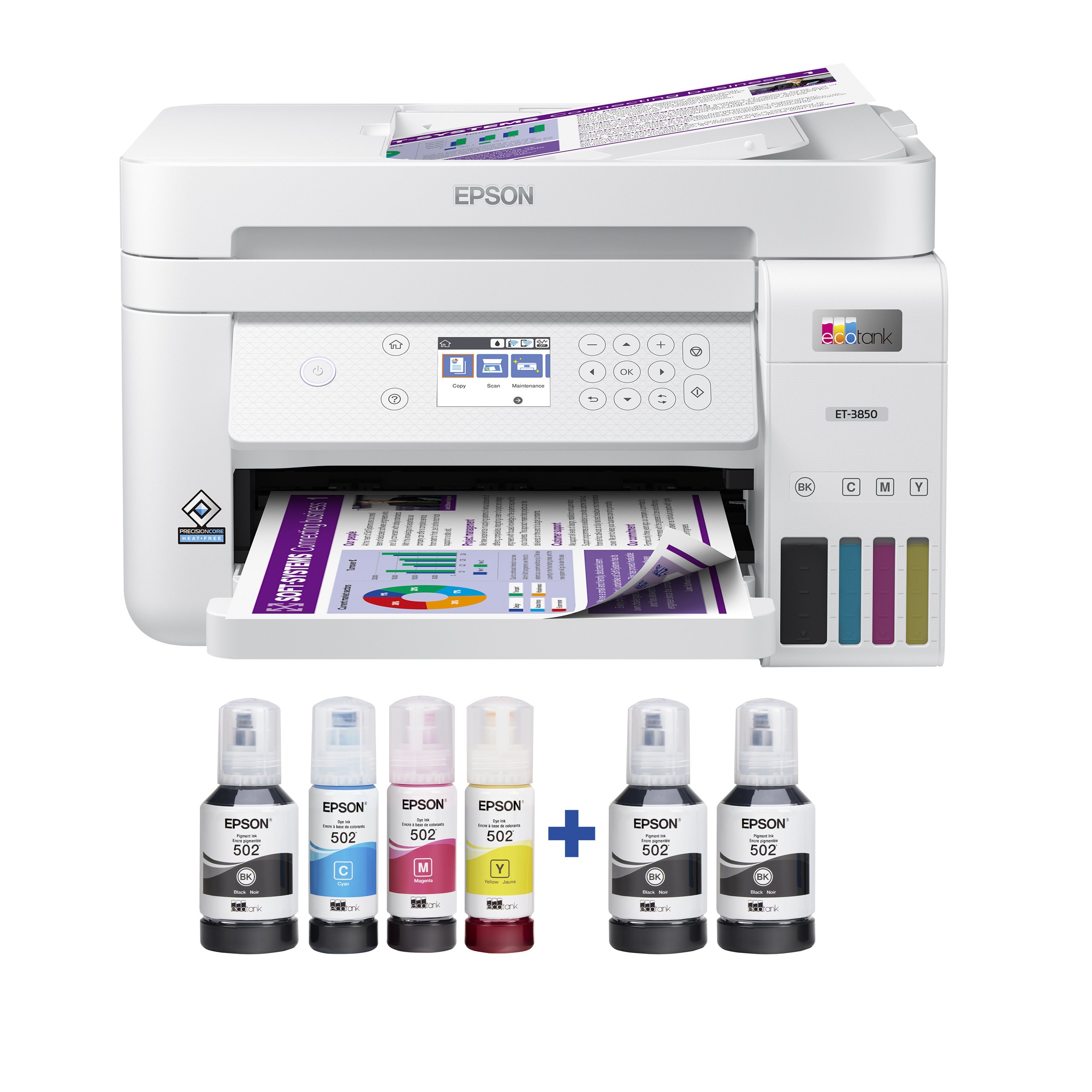 COSTCO MEMBERSHIP: Epson EcoTank ET-3850 Special Edition with Two Bonus Black Ink Bottles - $298.99