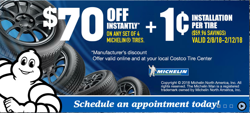 Costco Whole Is Offering Their Members 70 Off Any Set Of 4 Michelin Tires 0 01 See Deal
