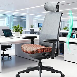 Ergonomic Office Chair w/Headrest and Seat Depth Adjustment (Donati Mechanism) $99.99