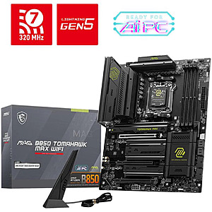 MSI MAG B850 TOMAHAWK MAX WIFI AM5 AMD B850 SATA 6Gb/s 5G Network Wi-Fi7 DDR5 Motherboard $189.99