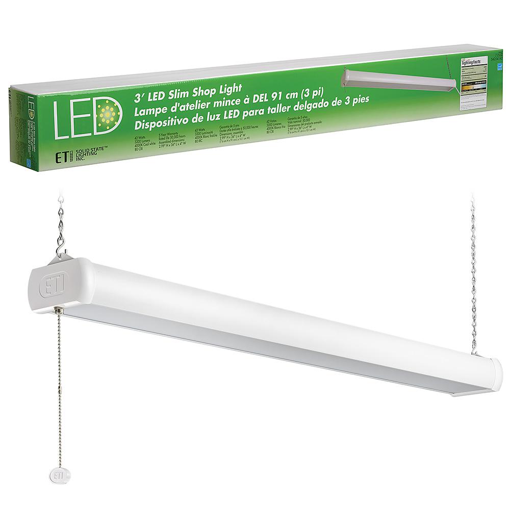 3 Ft 50 Watt Equivalent Integrated Led White Slim Plug In Shop