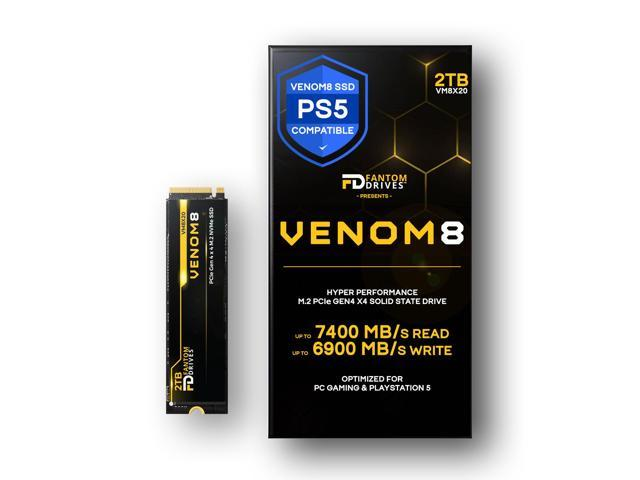 Fantom Drives VENOM8 2TB NVMe Gen 4 M.2 SSD - Up to 7400MB/s, PS5 Compatible PCIe 4 M.2 2280 Solid State Drive (VM8X20) - Newegg.com $149.95