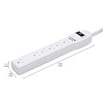 Amazon Basics 6-Outlet Surge Protector Power Strip, 6-Foot Long Cord, 790 Joule - White $6.16