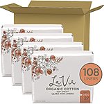 La Vie Organic Cotton Top Sheet* Panty Liners, Ultra Thin, 108 Count (4 Packs of 27) (Packaging May Vary) $10.99