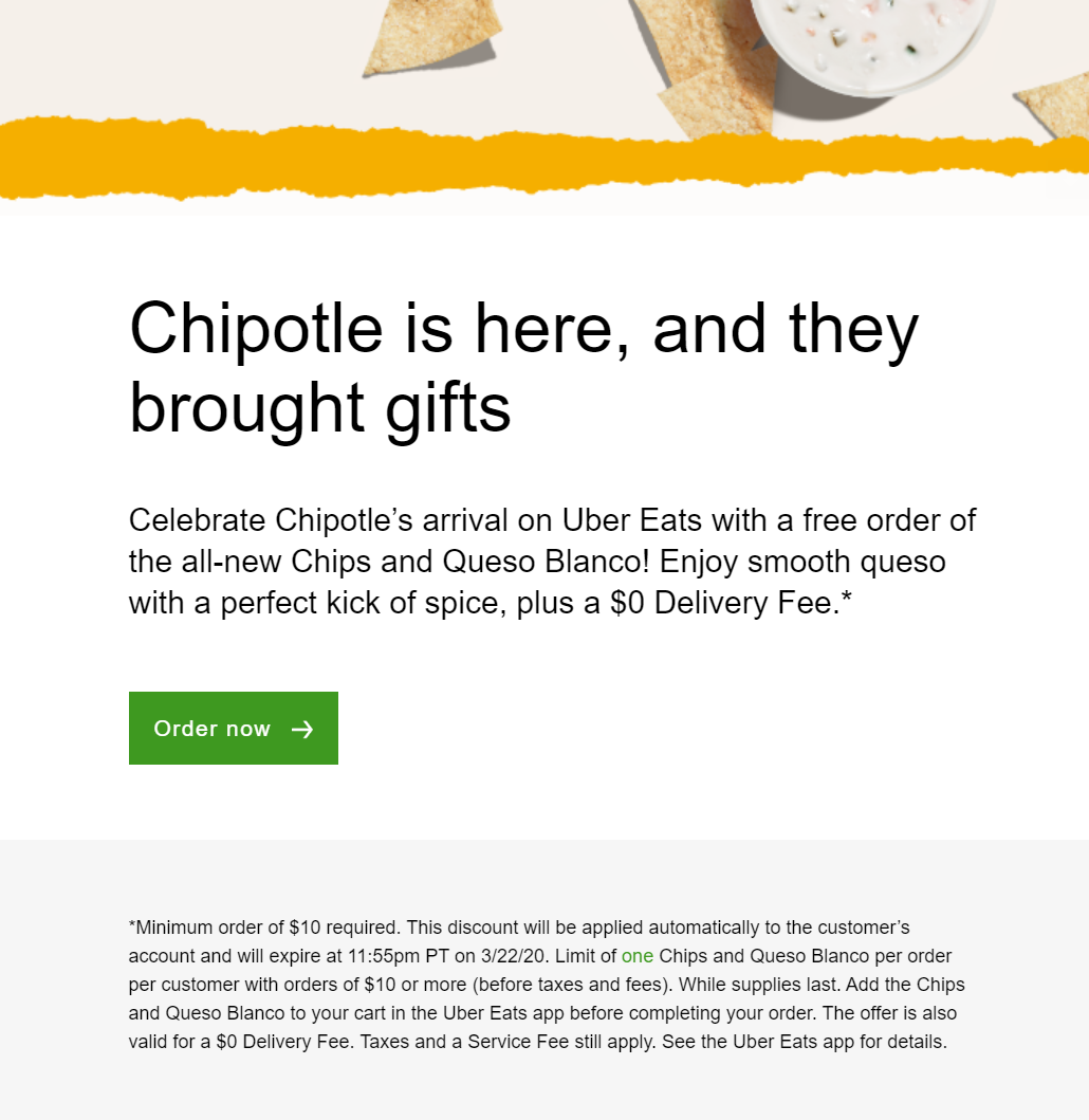 Promo Codes For Uber Eats Chipotle