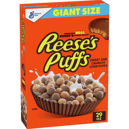 29-Oz Reese's Puffs Breakfast Cereal (Giant Size) $3.74 w/ S&S + Free Shipping w/ Prime or Orders $25+
