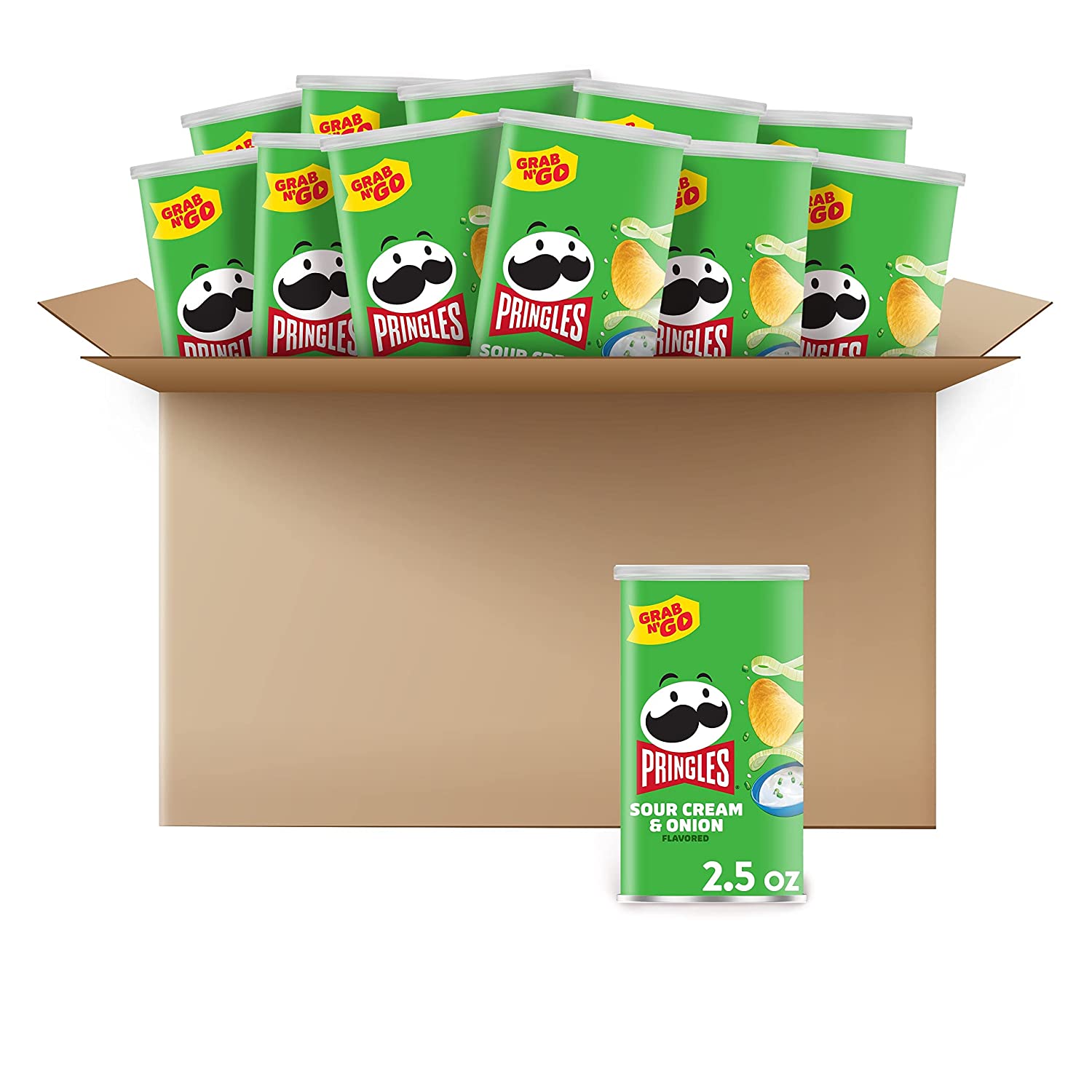 12-Count 2.5-Oz Pringles Potato Crisps Chips (Sour Cream & Onion) $9.50 w/ S&S + Free Shipping w/ Prime or Orders $25+
