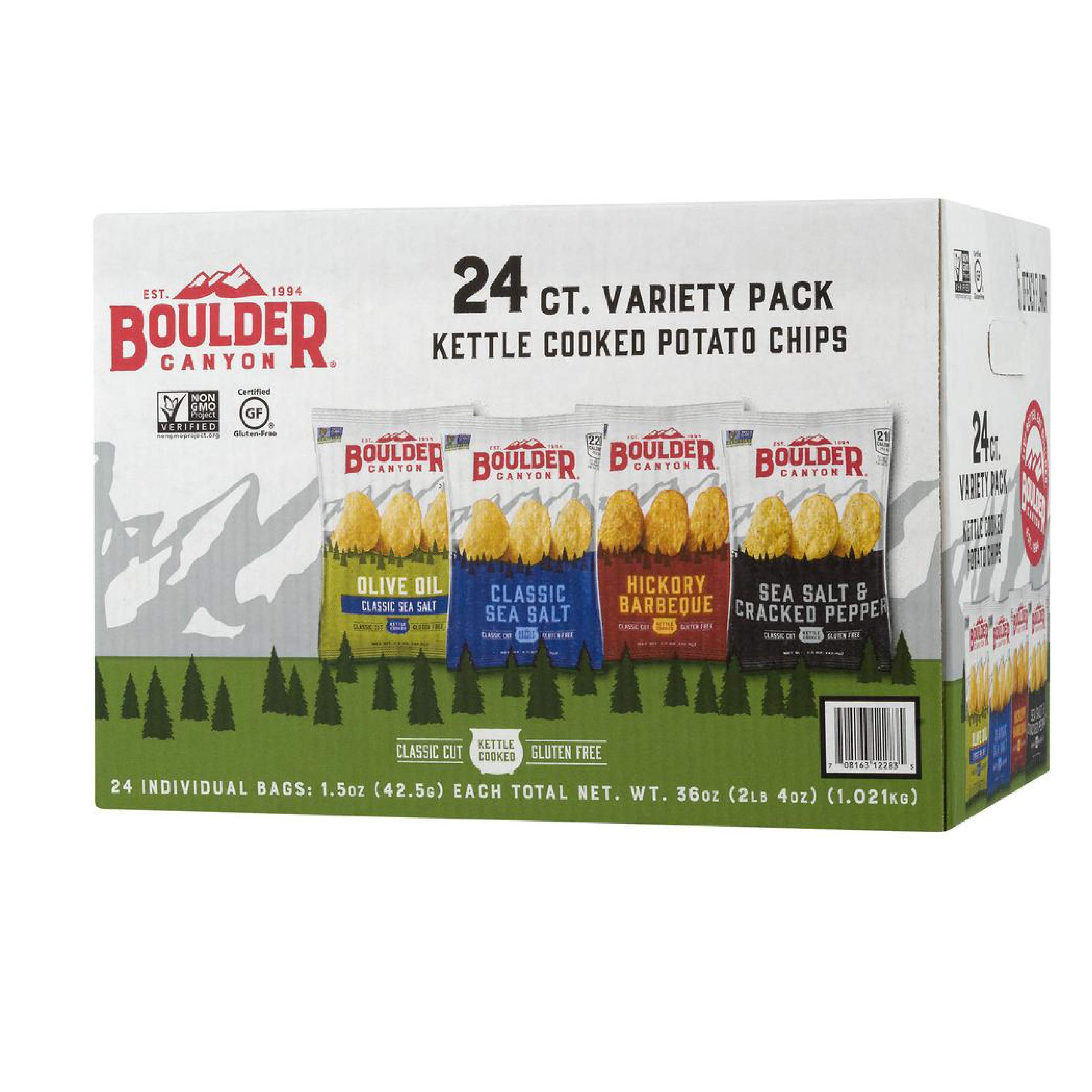 24-Count 1.5-Oz Boulder Canyon Kettle Cooked Potato Chips (Variety Pack) $11 + Free Shipping w/ Prime or Orders $25+