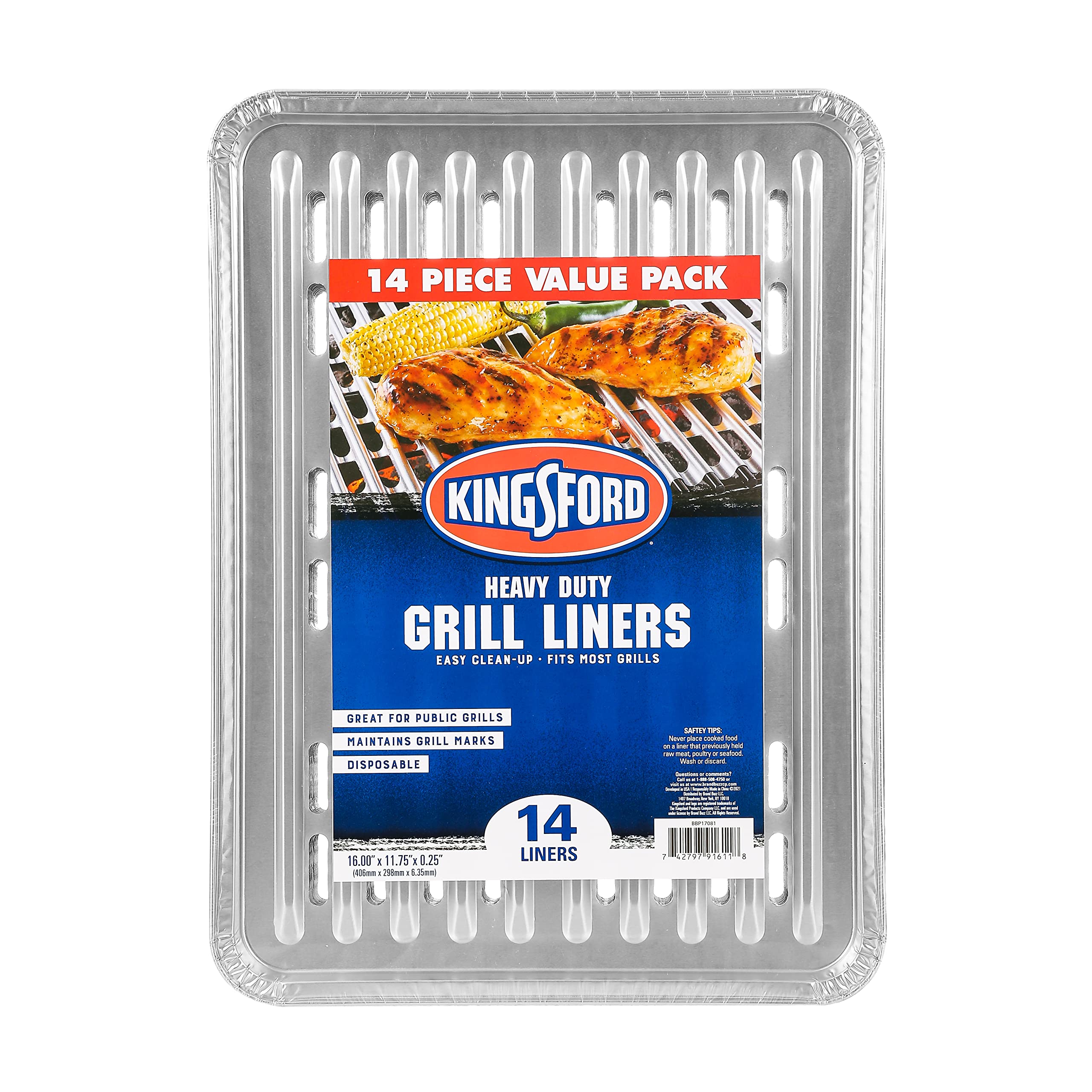 14-Count Kingford Extra Tough Aluminum Grilling Foil Liners (16" x 11.75") $11 + Free Shipping w/ Prime or on $25+