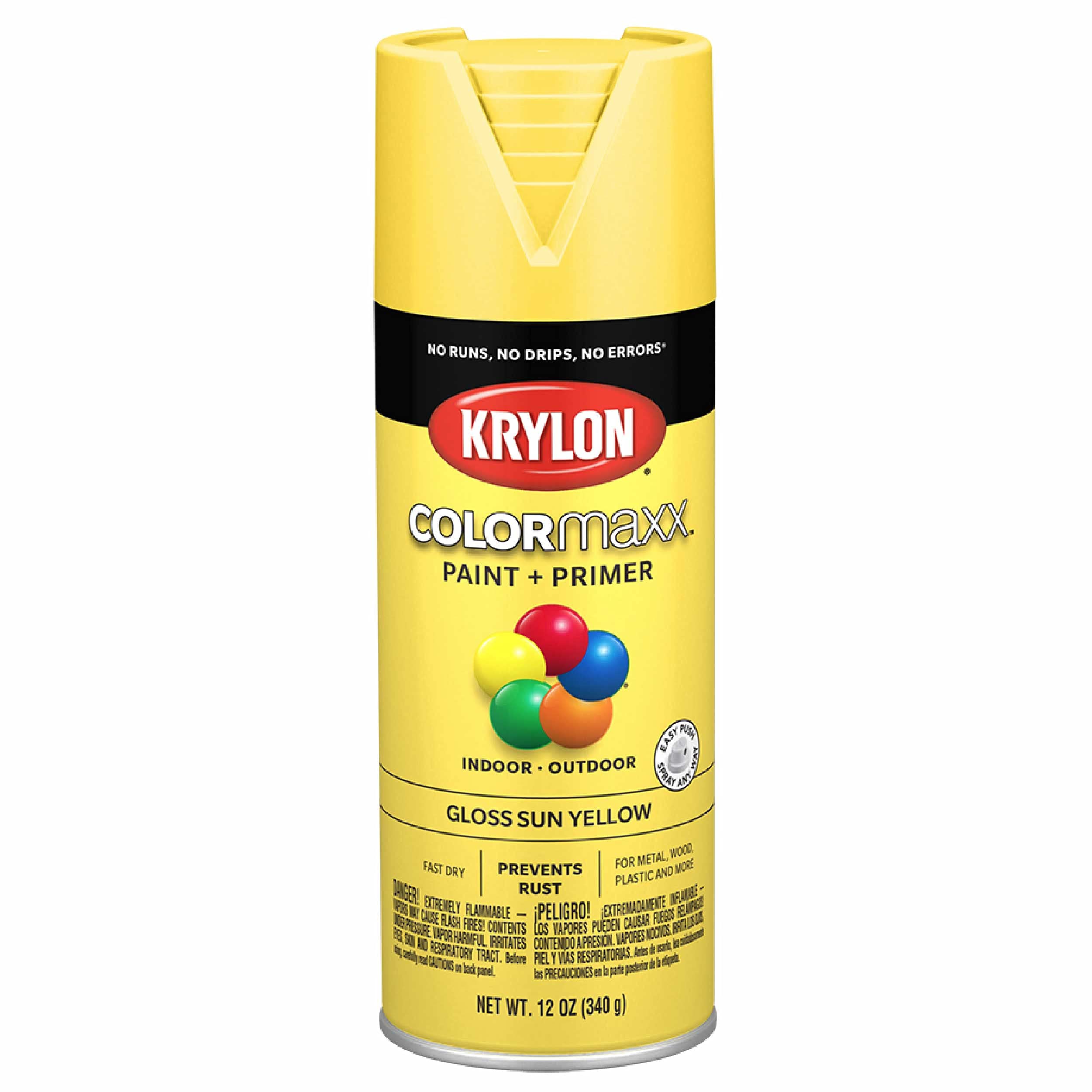 12-Oz Krylon COLORmaxx Spray Paint and Primer for Indoor/Outdoor Use (Sun Yellow) $3 + Free Shipping w/ Prime or on $25+