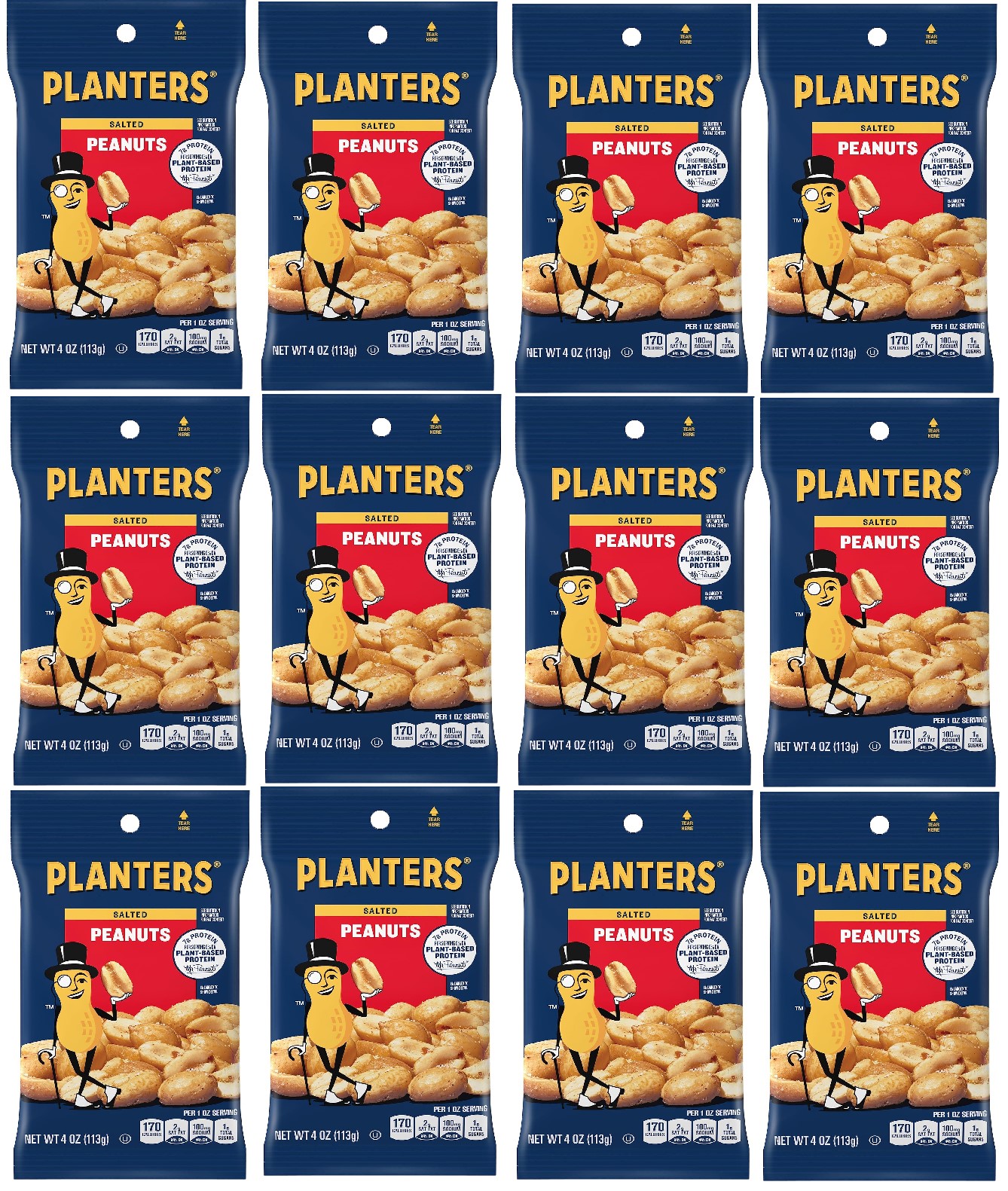 12-Count 4-Oz Planters Salted Peanuts $9.50 ($0.79 each) w/ S&S + Free Shipping w/ Prime or on $35+