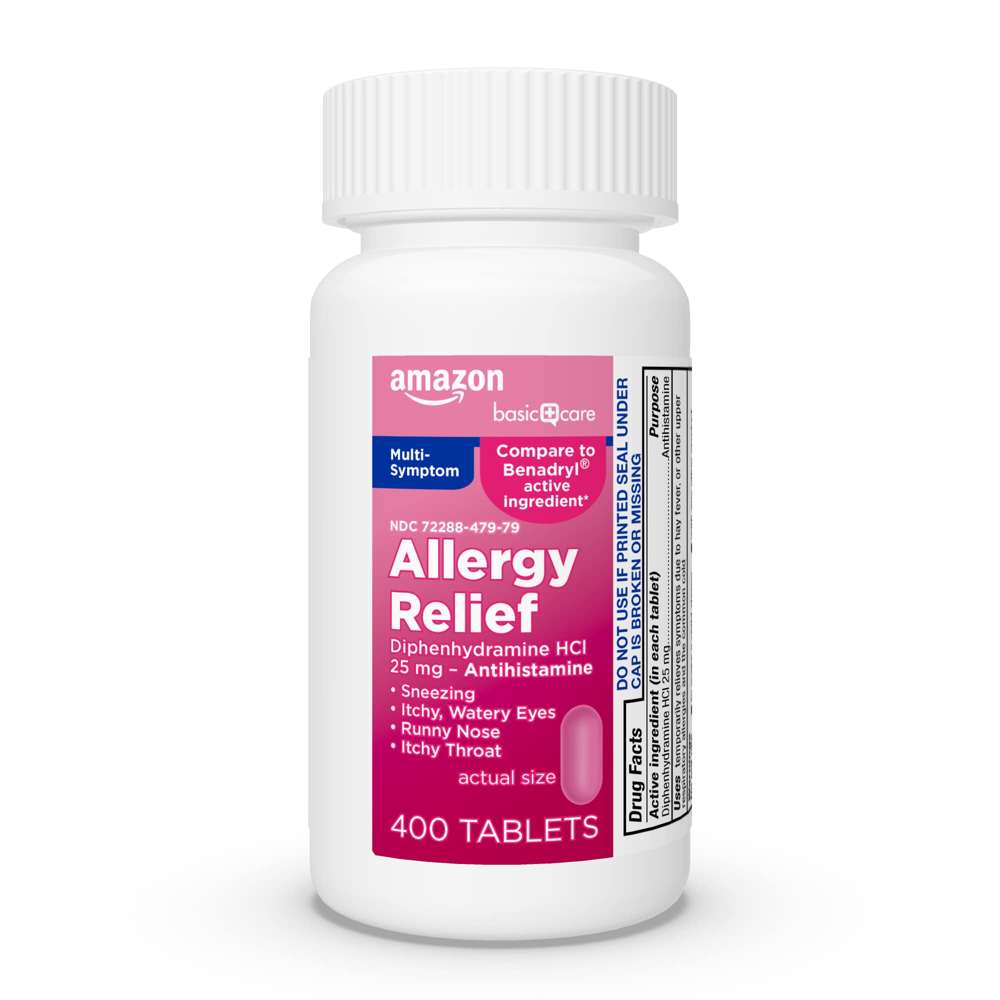 400-Count Amazon Basic Care Complete Allergy Relief 25mg Diphenhydramine HCl Tablets $6.82 w/ S&S + Free Shipping w/ Prime or on $35+